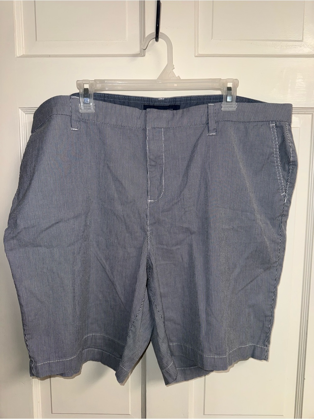 Tommy Hilfiger Women’s Navy Pinstripe Flat-Front Shorts
